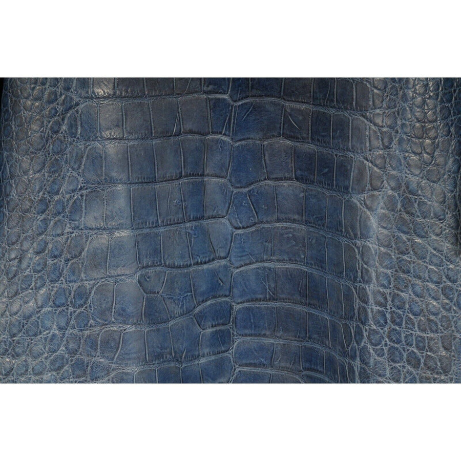 Royal Blue Alligator Leather Raglan Shirt Vereda 