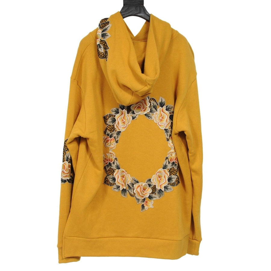 Saffron Yellow Floral Embroidered Hoodie ORO 
