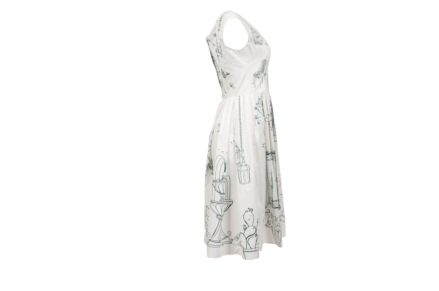 Secret Garden-Print A-Line Dress Dolce & Gabbana 