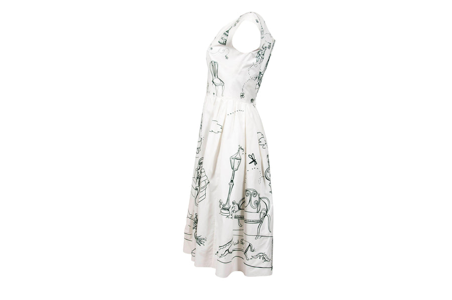 Secret Garden-Print A-Line Dress Dolce & Gabbana 