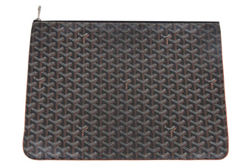 Goyard Grey Chevron Printed Coated Canvas Senat GM Clutch Bag