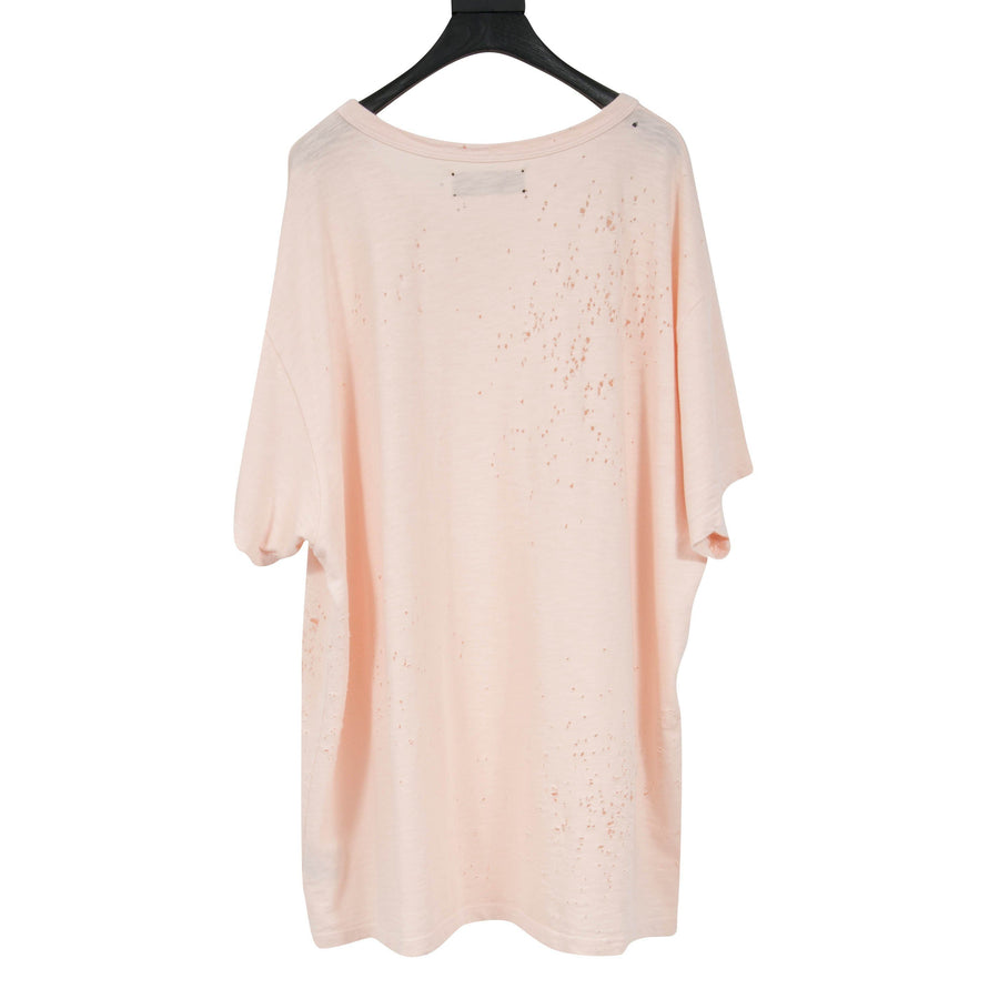 Shotgun Blasted Distressed Pink T Shirt Amiri 