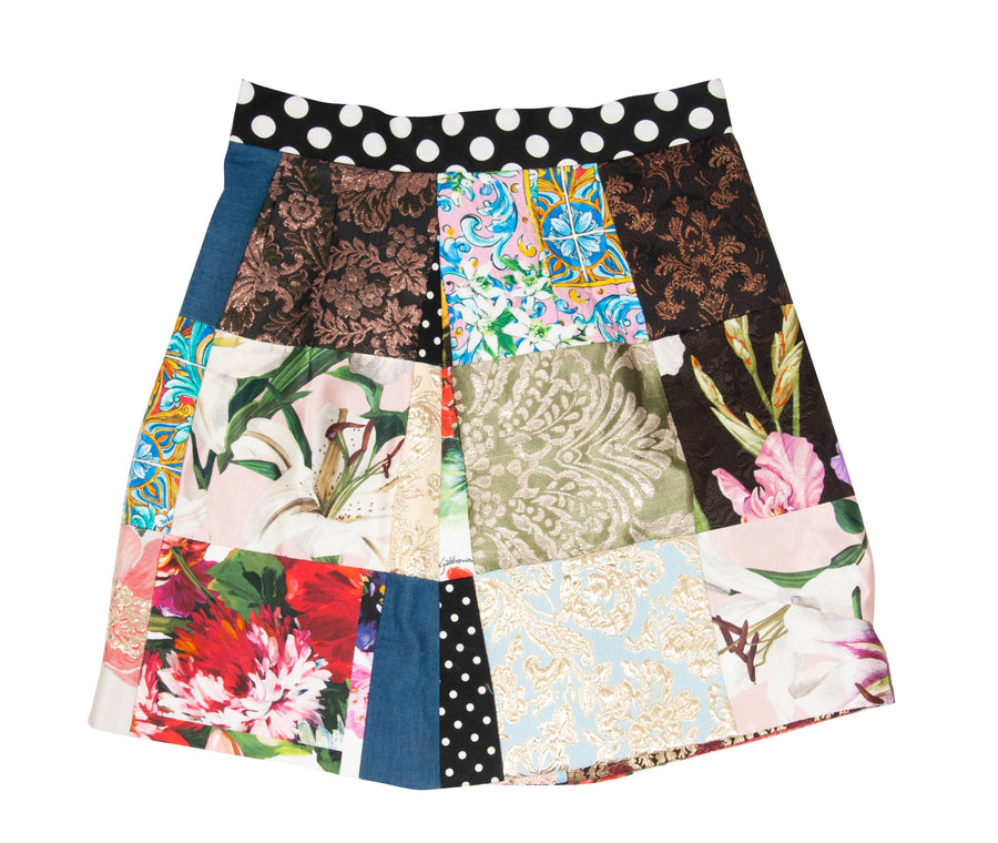 Sicilian Multi Patterend Patchwork Mini Skirt Dolce & Gabbana 