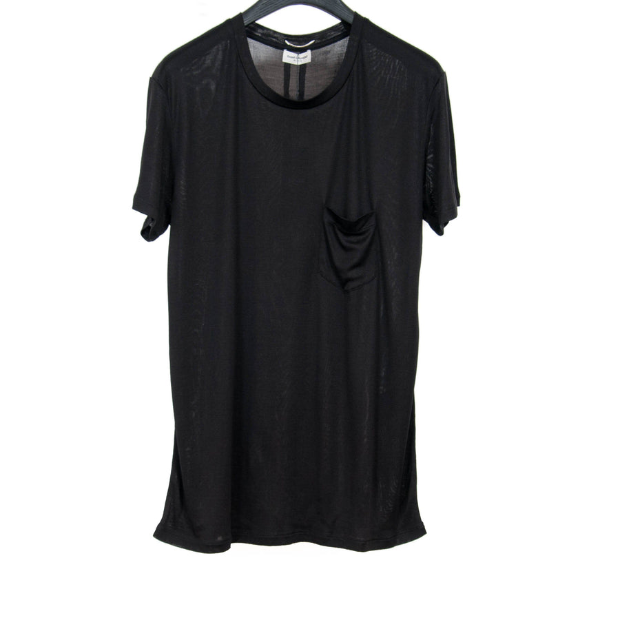 Silk Black Pocket T Shirt SAINT LAURENT 