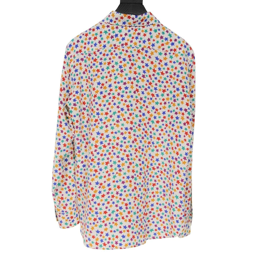 Silk Multi Color Star Print Button Down Shirt SAINT LAURENT 