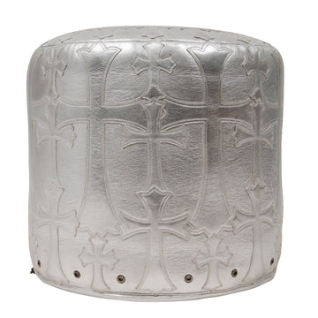 Silver Leather Cross Stool CHROME HEARTS 