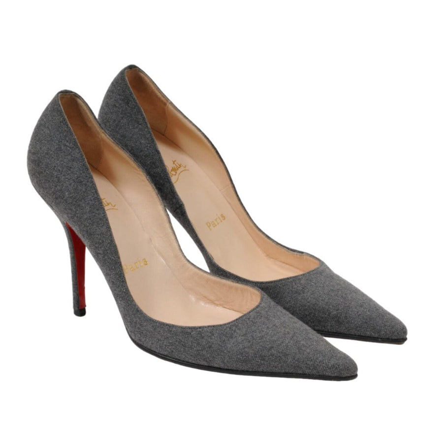 Christian Louboutin So Kate Grey Knit Fabric 110MM Pumps US9 EU39