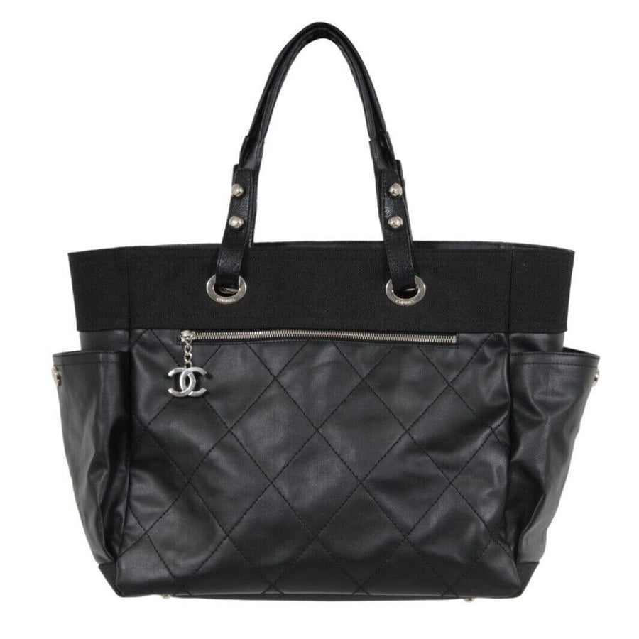 SS07 Black Biarritz Large Tote Travel Bag CHANEL 