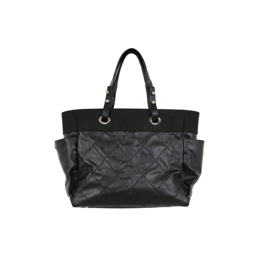 SS07 Black Biarritz Large Tote Travel Bag CHANEL 