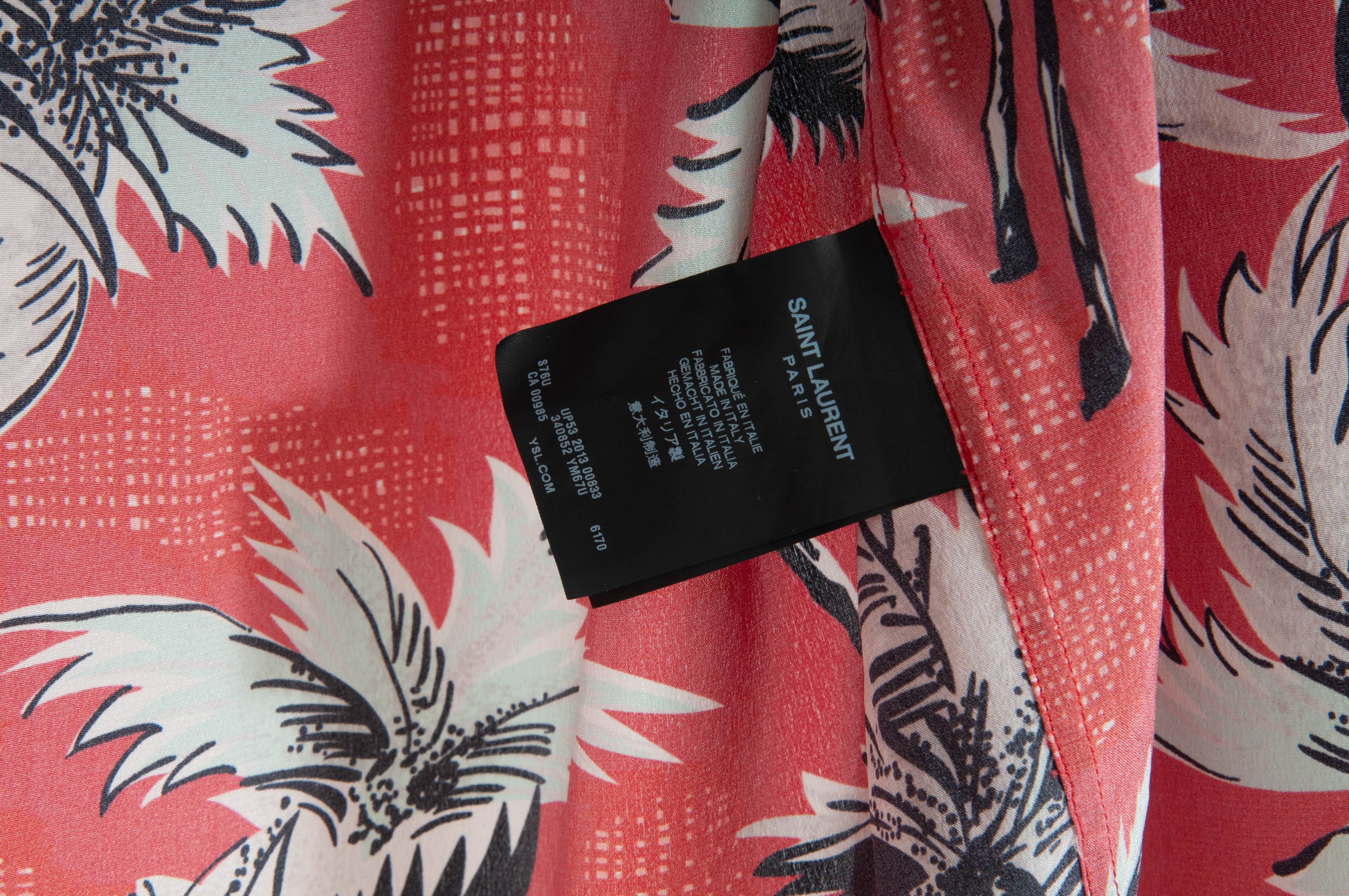 Saint laurent hotsell red hawaiian shirt