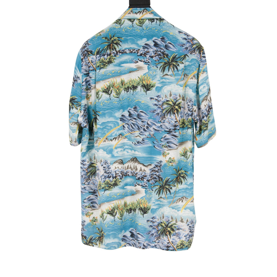 SS16 Blue Floral Hawaiian Shirt SAINT LAURENT 