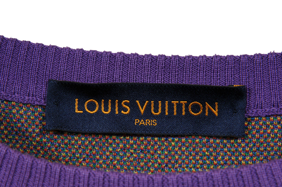 SS20 Jacquard Multi Color Crewneck Pullover Sweater LOUIS VUITTON 