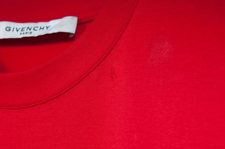 Stamped Rubber Logo Red T Shirt GIVENCHY 