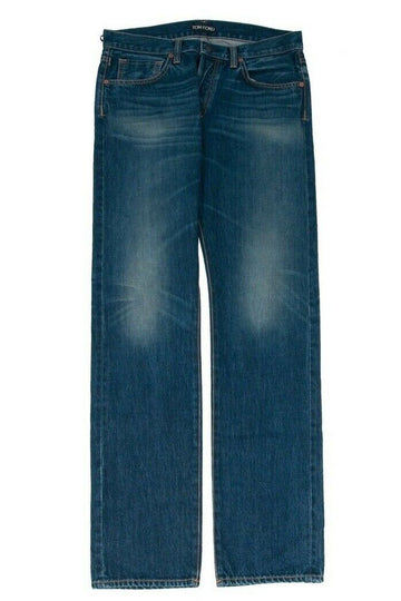 Straight Leg Blue Indigo Japanese Selvedge Denim Jeans TOM FORD 