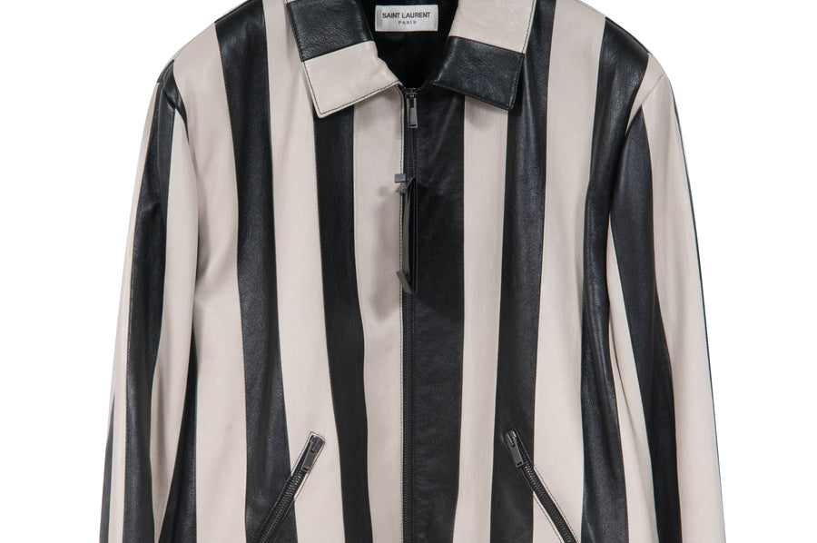 Striped Leather Jacket SAINT LAURENT 
