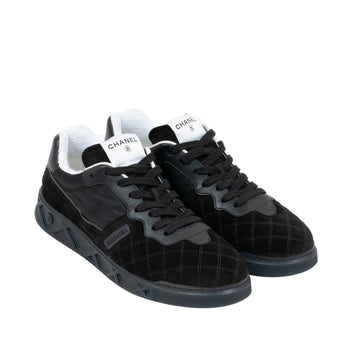 Suede Quilted Low Tops (Black) Chanel 