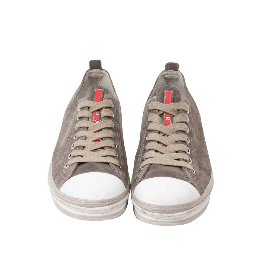 Suede Sneakers (Gray) Prada 