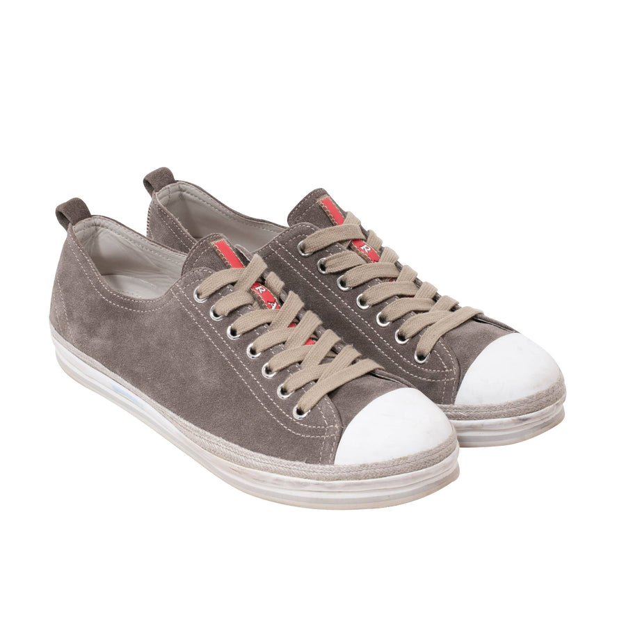 Suede Sneakers (Gray) Prada 