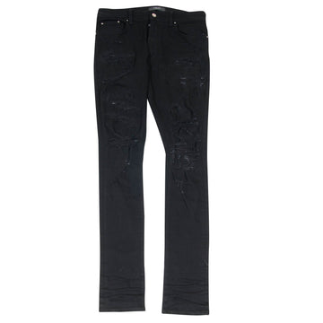 Super Destroyed Black Distressed Skinny Jeans Amiri 