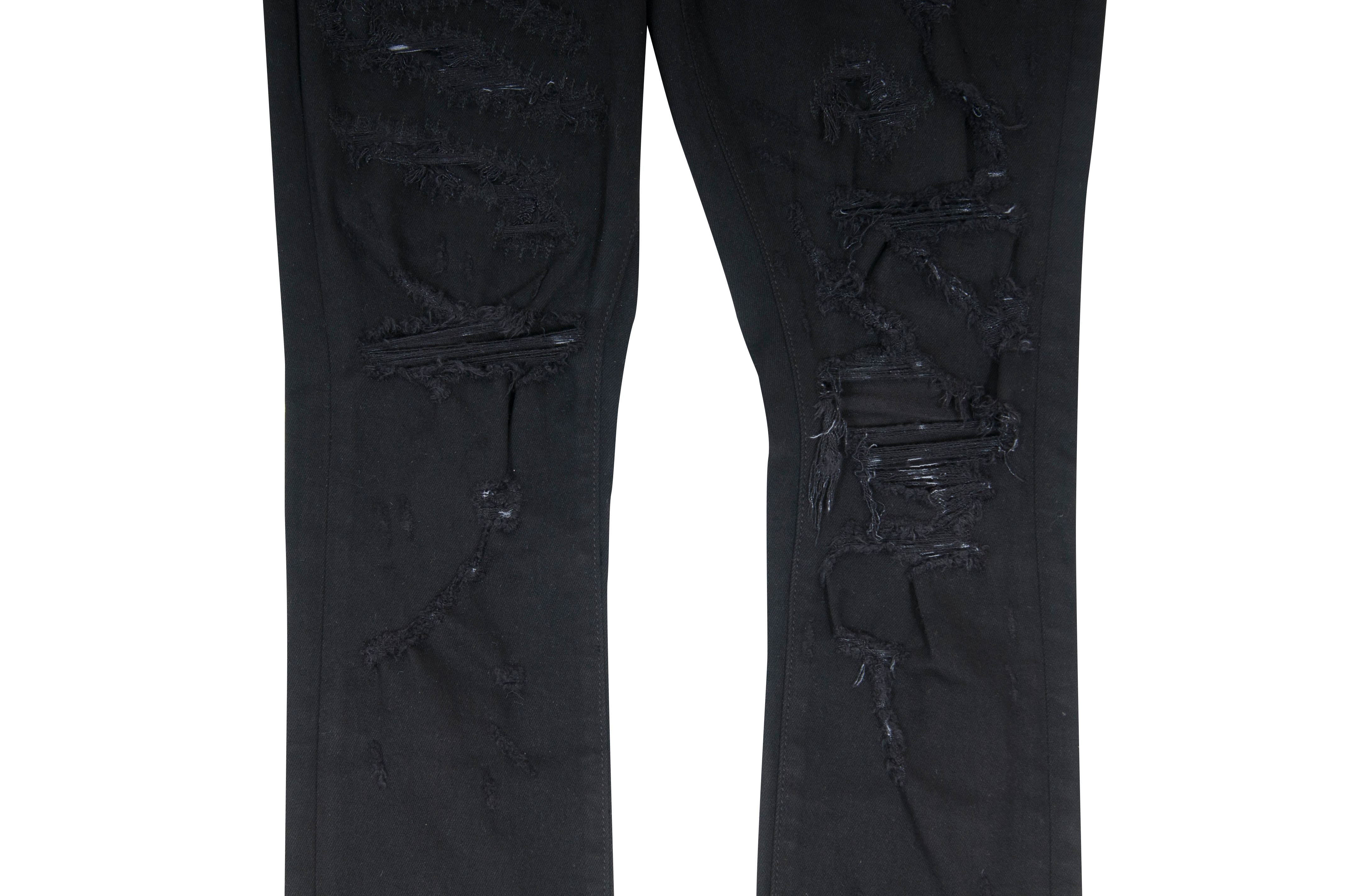 Super Destroyed Black Distressed Skinny Jeans