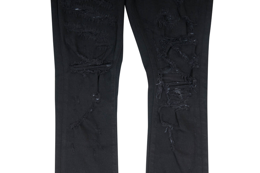 Super Destroyed Black Distressed Skinny Jeans Amiri 