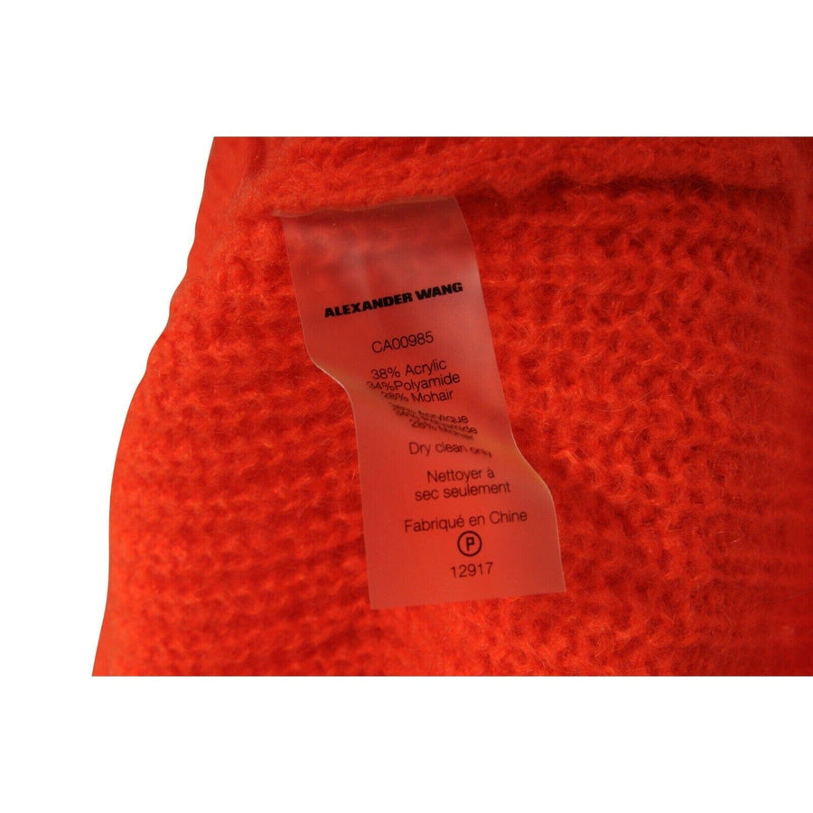 T by Alexander Wang Orange Acrylic Mohair Knit Pullover Sweater ALEXANDER WANG 