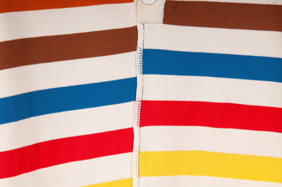 Tan Deconstructed Multicolor Striped Polo Shirt Marni 
