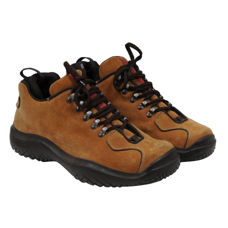 Prada Tan Suede Nubuck AW99 Square Toe Vintage Chunky Derby US9.5
