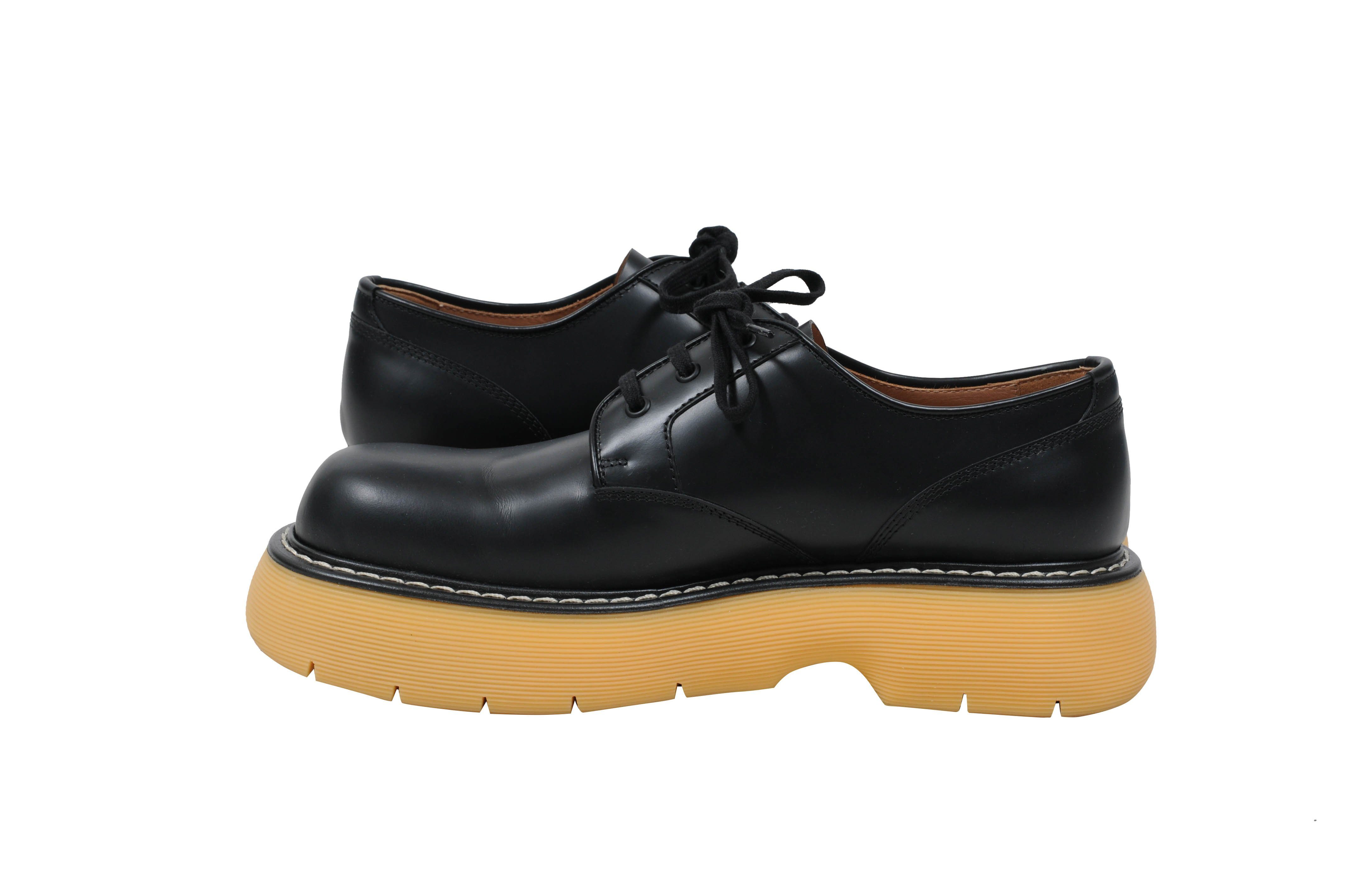 Bottega Men's The Bounce Leather Platform Chunky Derby Shoes