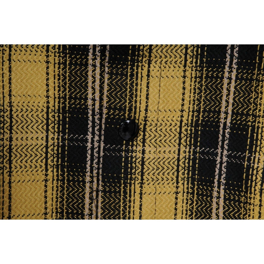 The Dealers Button Down Shirt Yellow Black Plaid Card Print Just Don 