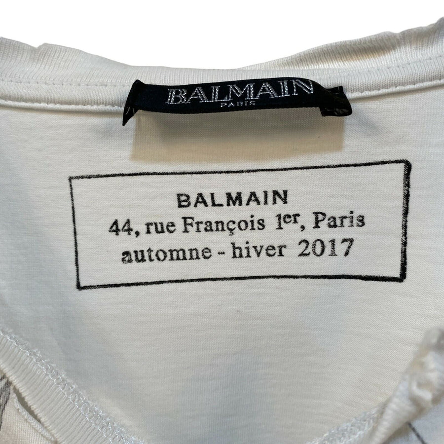 Tiger Print Logo Distressed Shirt BALMAIN 