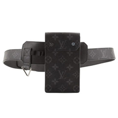 Louis Vuitton Utility Belt Monogram Eclipse 35MM Black in Coated Canvas  with Silver-tone - US