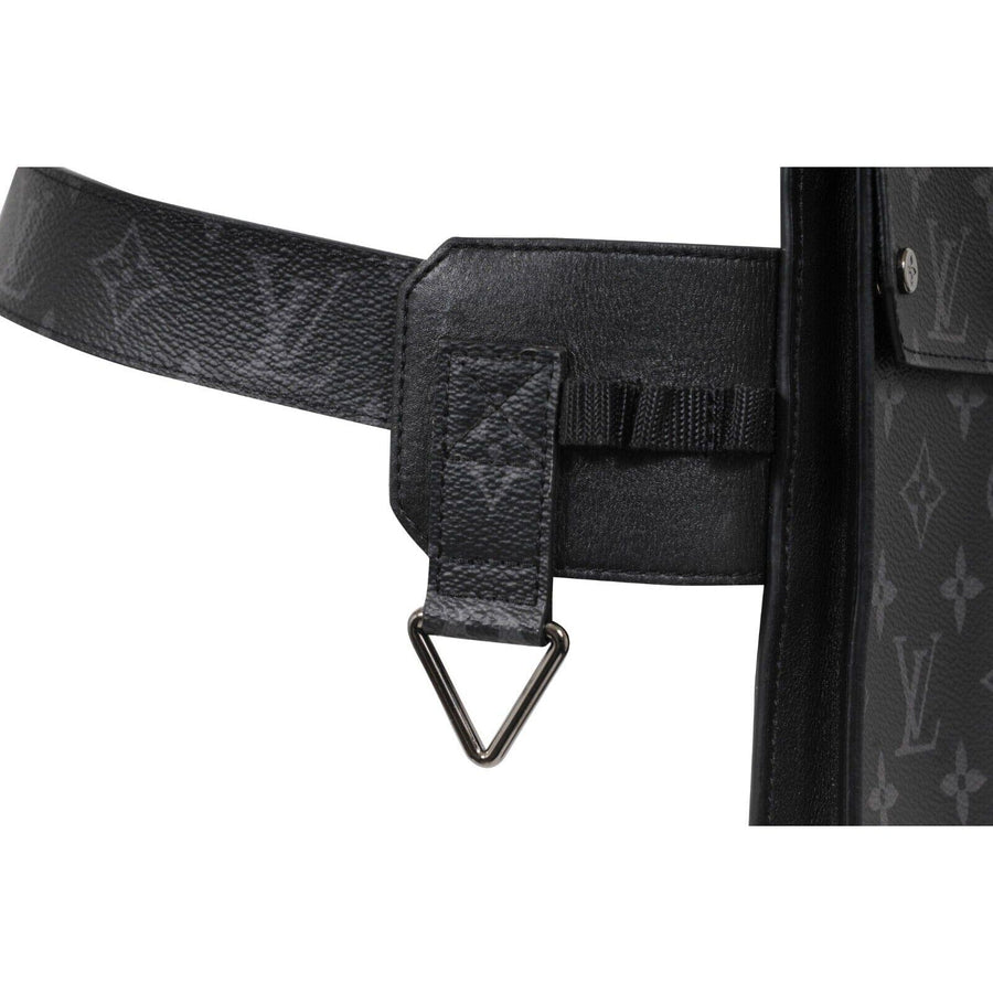Louis Vuitton Men's Black Monogram Glaze Ouest Belt size 32