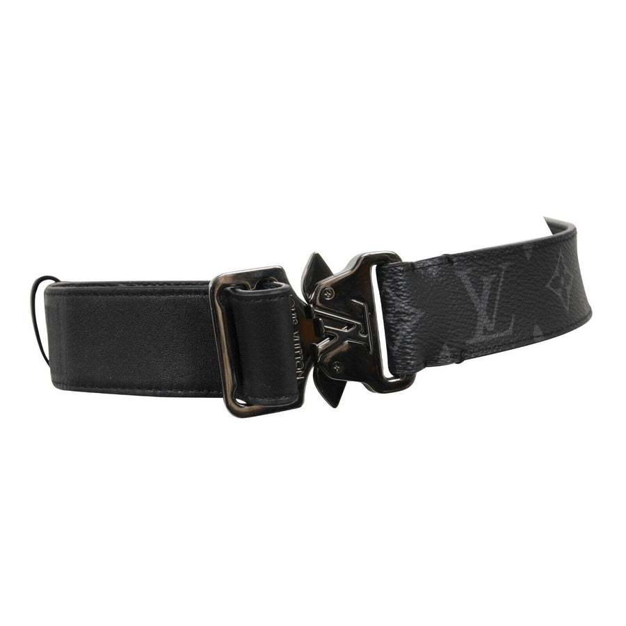 Louis Vuitton Mens 35MM Monogram Eclipse Black Grey Leather Utility Belt  Bag Waist Strap Cargo Travel Size 40 – THE-ECHELON