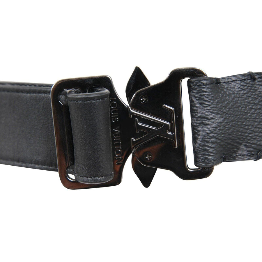 louis vuitton black leather belt