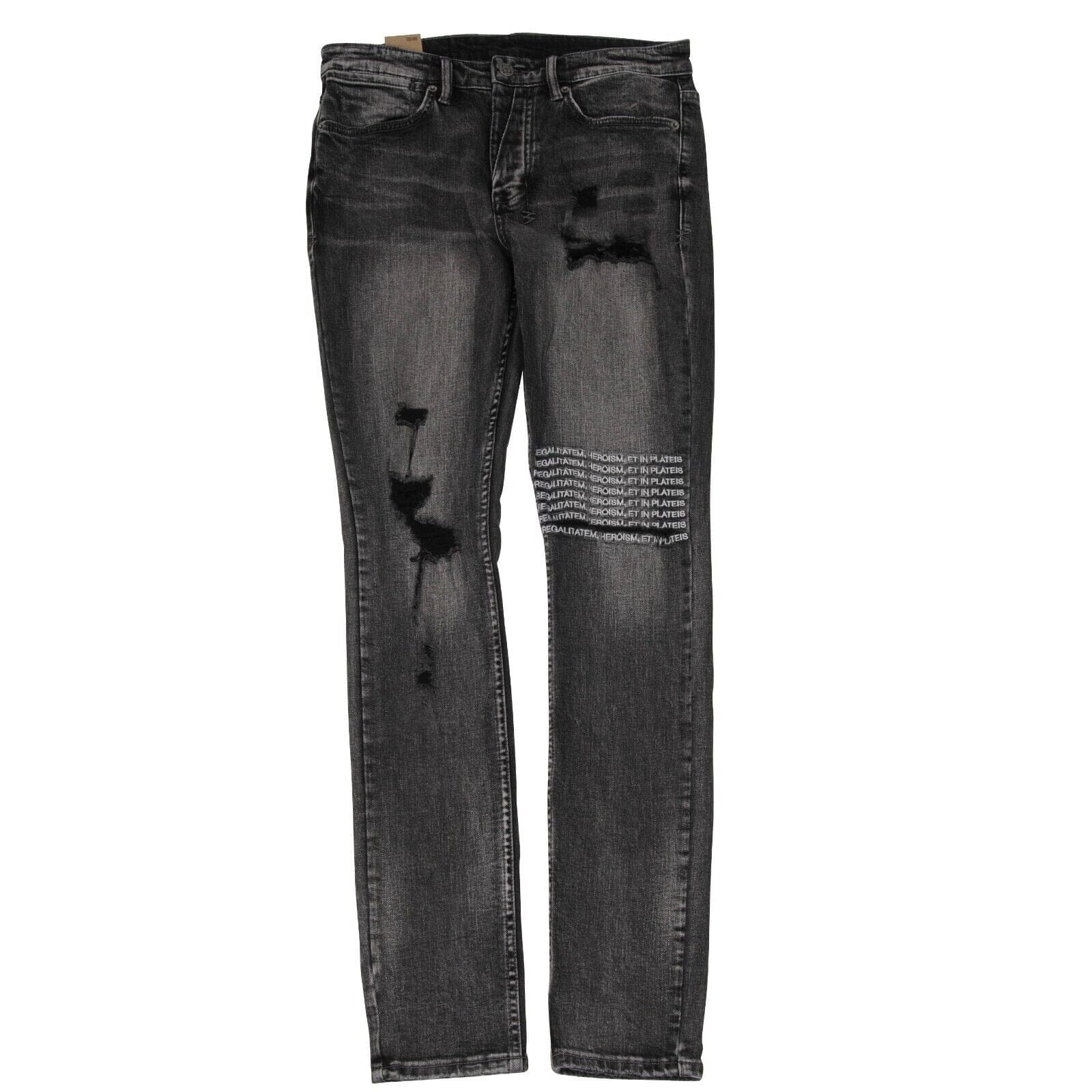 Ksubi Van Winkle Angst Plateis Grey Black Distressed Denim – THE