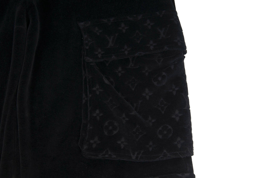 New Louis Vuitton Black Virgil Abloh Pocket Monogram Velour Cargo