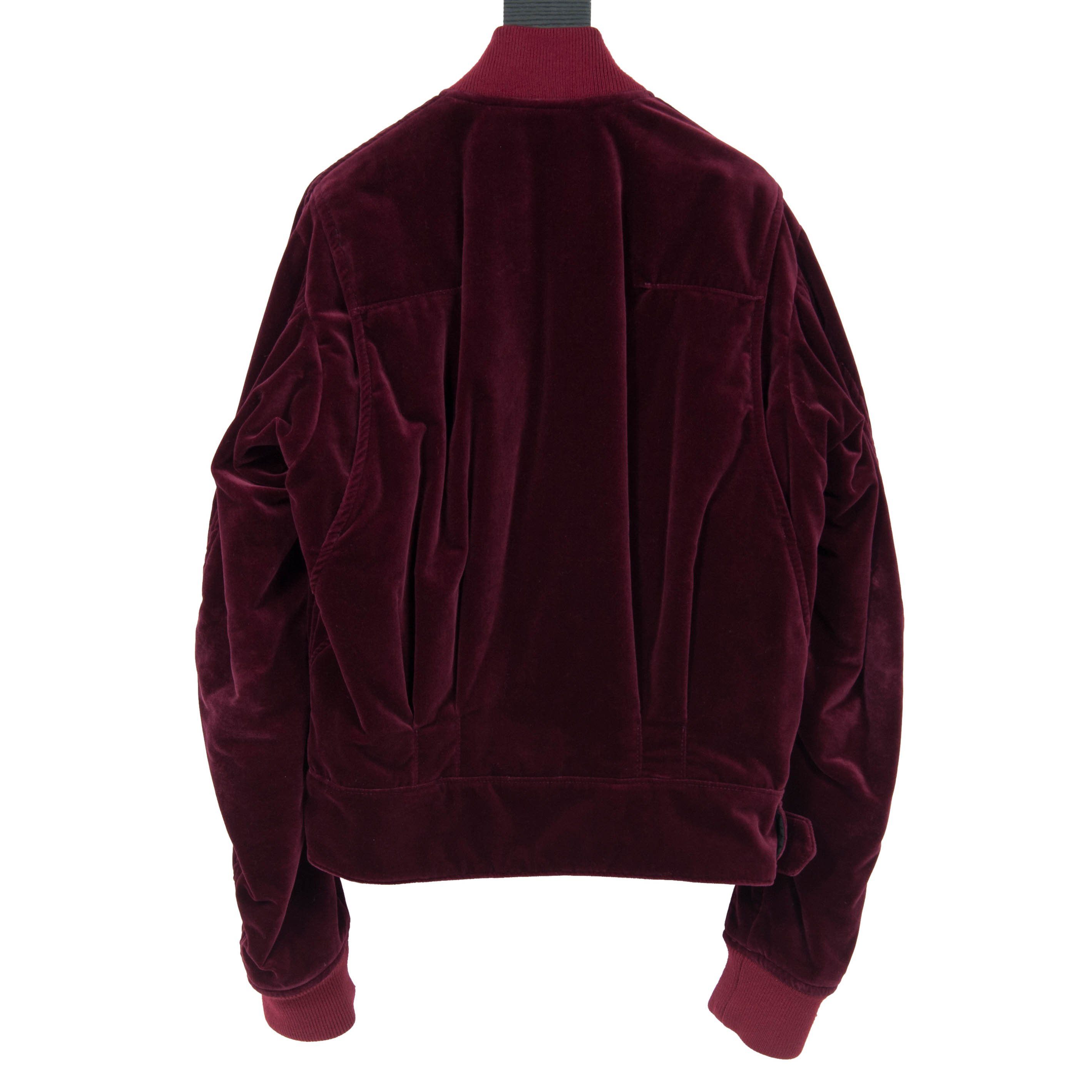 Haider Ackermann Red Burgundy Velvet Bomber Jacket Reissue Iteration