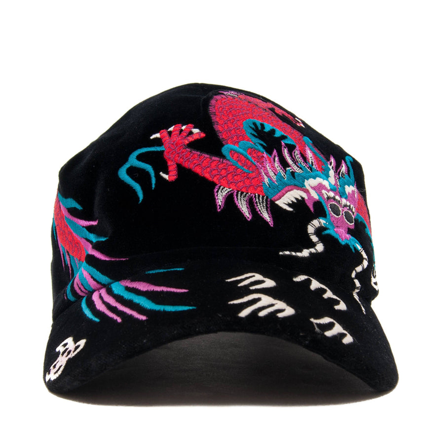 Velvet Dragon-Embroidered Baseball Cap GUCCI 