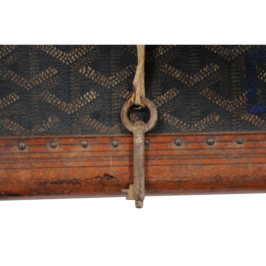 Vintage 1930 Malle A Valise Suitcase Travel Trunk Brown Hardsided Luggage GOYARD 