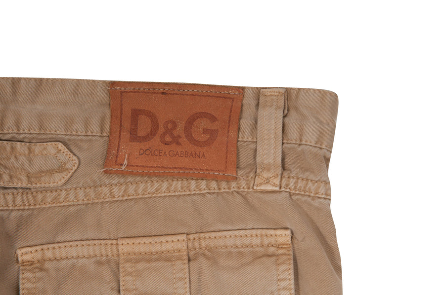 Vintage Archive 1990's Khaki Tan Pocket Cargo Pants Dolce & Gabbana 
