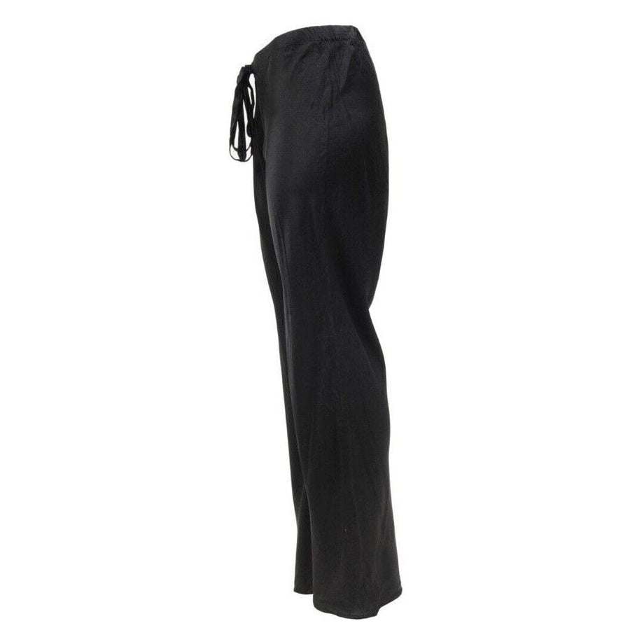 Vintage Black Silk Wide Leg Pajama Pants Trousers Roberto Cavalli 