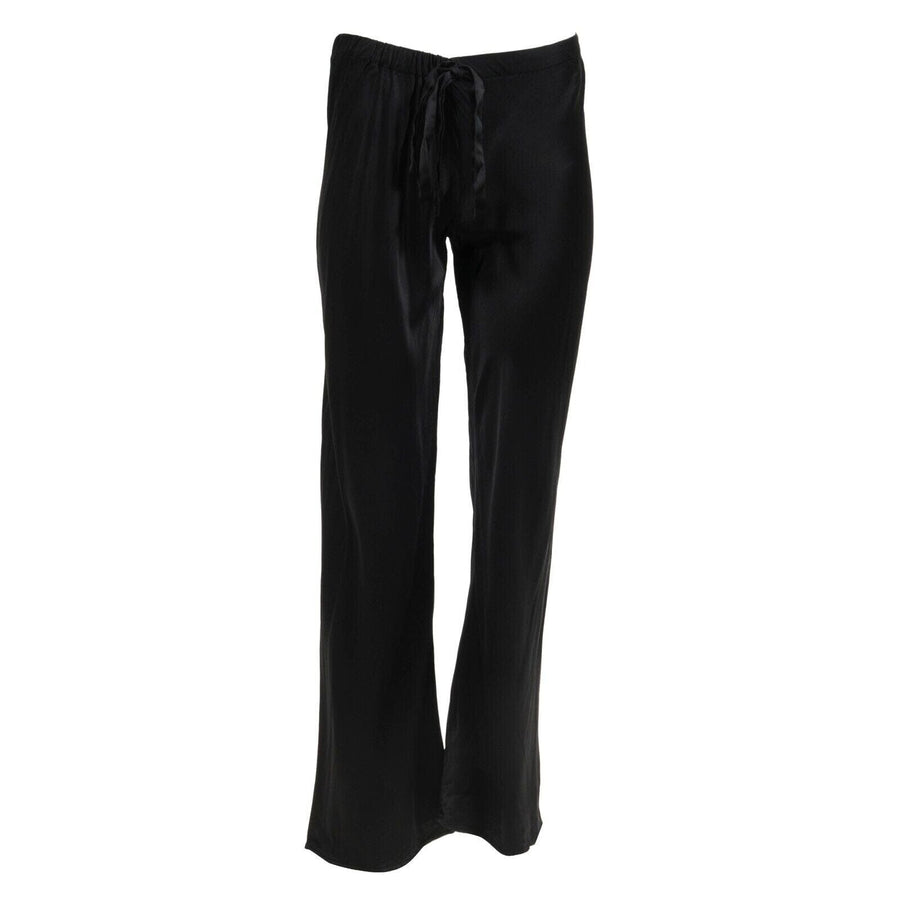 Vintage Black Silk Wide Leg Pajama Pants Trousers Roberto Cavalli 