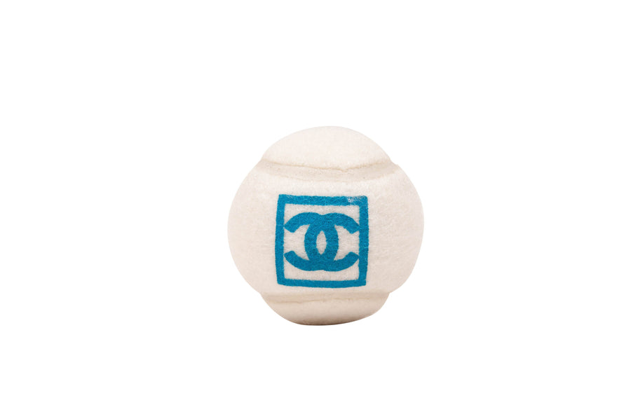 Vintage Chanel Sport Tennis Ball Set of Four With CC Logo Pounch