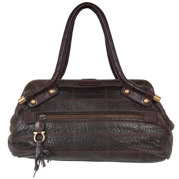 Vintage Leather Stitched Gancini Bag Salvatore Ferragamo 