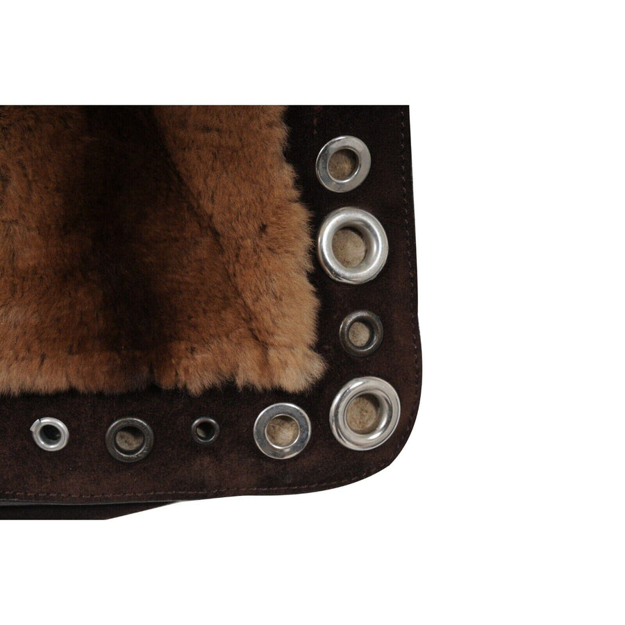 Vintage y2k Brown Fur Suede Tote Bag Dolce & Gabbana 