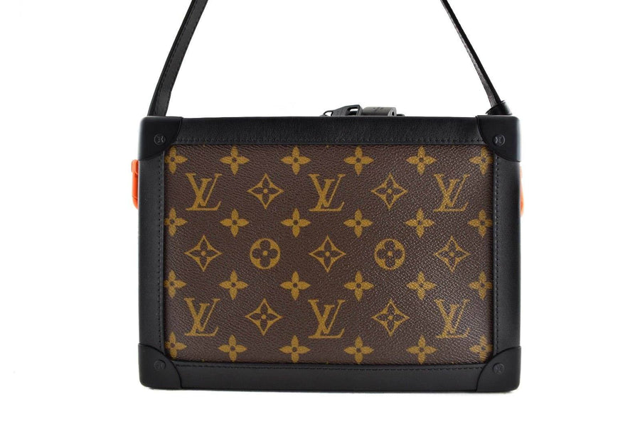 Virgil Abloh SS19 Soft Trunk Black Monogram Neon LV Brown Crossbody Bag