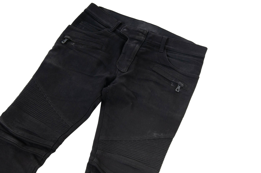 Waxed Biker Jeans (Black) BALMAIN 