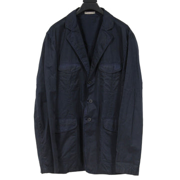 Waxed Blazer 58 XXL Navy Blue Black Cotton Two Button Coat Bottega Veneta 