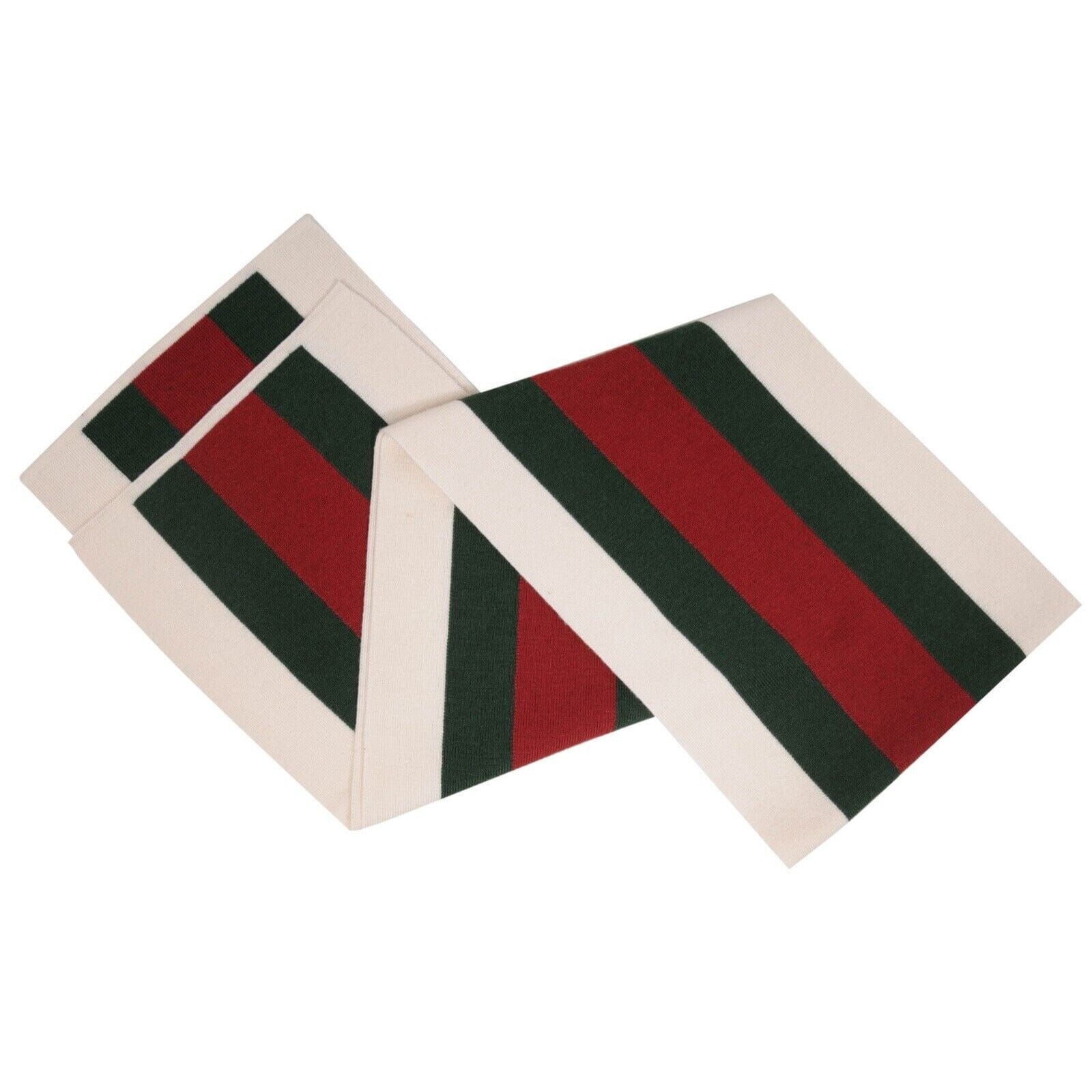 Gucci Web Print Scarf Wrap Red Green Cream Shawl Wrap Neck